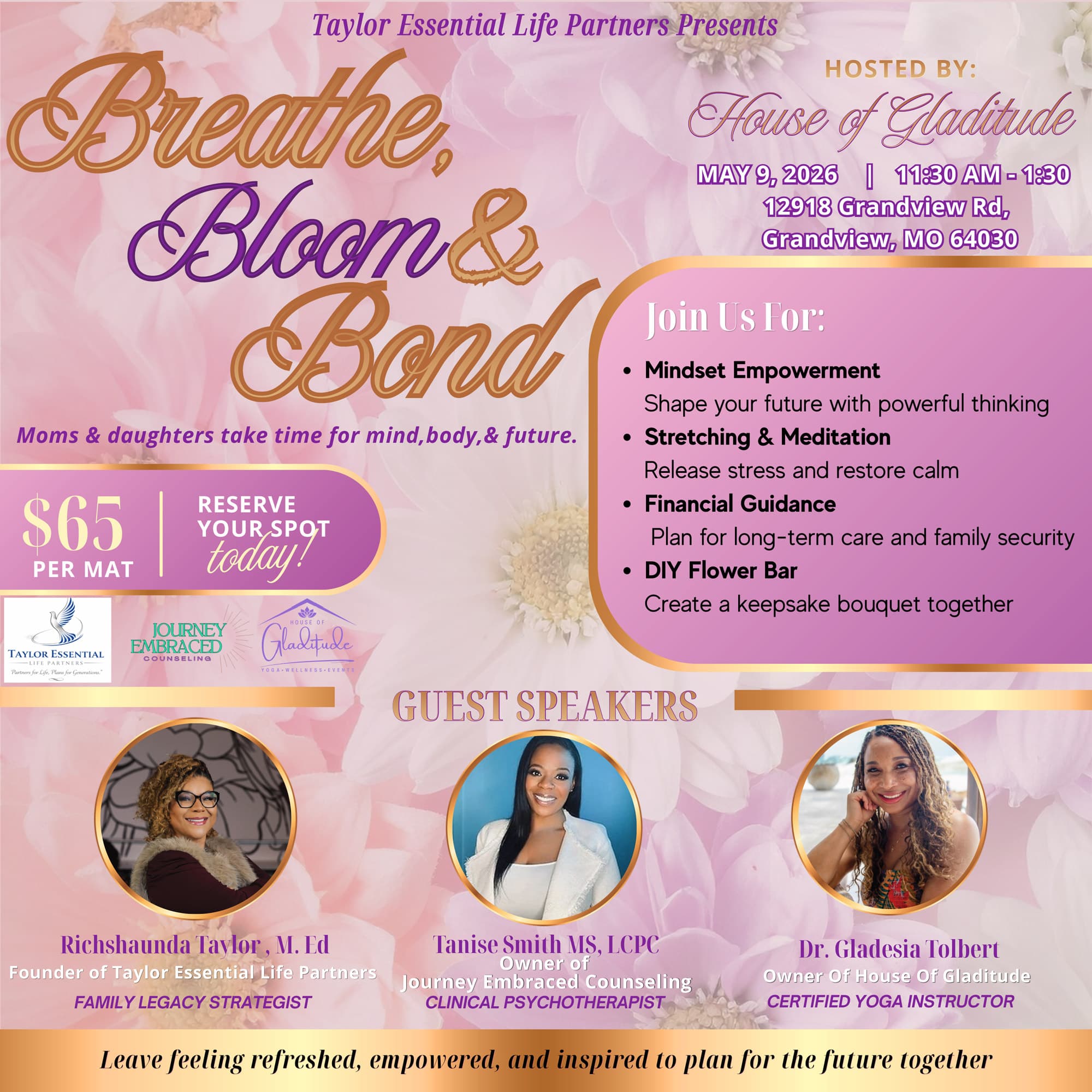 Bloom event atmosphere with soft lighting